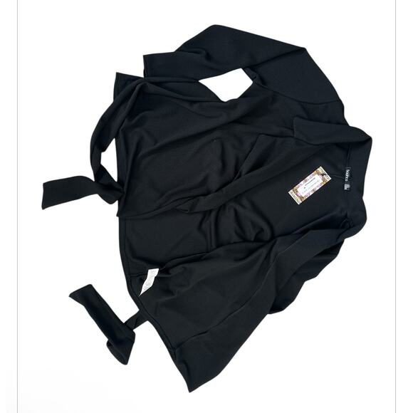 Boohoo Black Tie Waist Light Blazer Jacket Work Career  Women’s Plus Size 14 - Picture 2 of 9